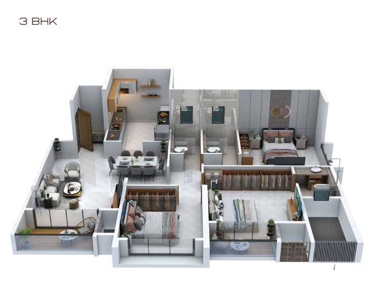 3 BHK Floor Plan